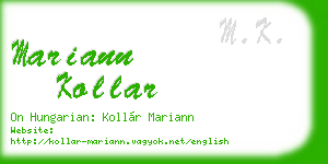 mariann kollar business card